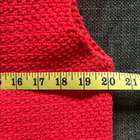 Babaa Bright Red Chunky Knit V-Neck Sweater Vest - Picture 8 of 9